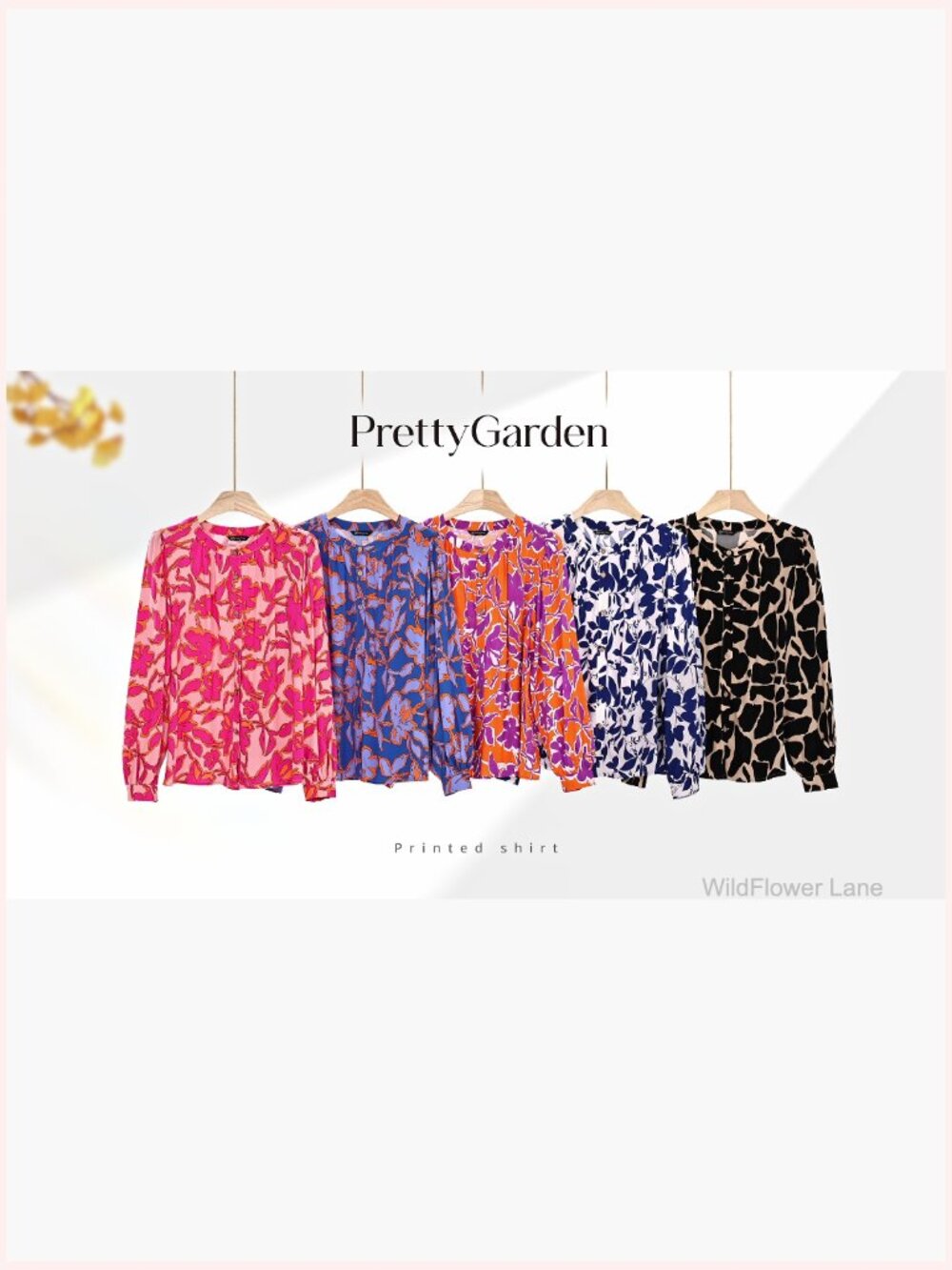 Floral Button Down Blouse Long Sleeve Boho Top Dressy Casual - Picture 7 of 7